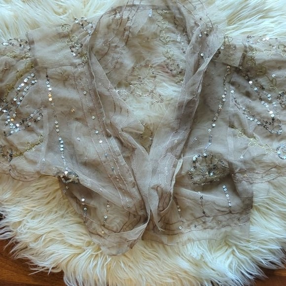 Masquerade Strapless Gold Formal Mini Dress with Lace Shrug/ size 1/2 - Picture 9 of 10